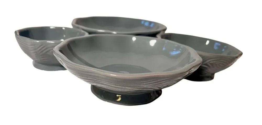 Temp-tations Gray Woodland Nesting Pedestal  Bowl Set of 4